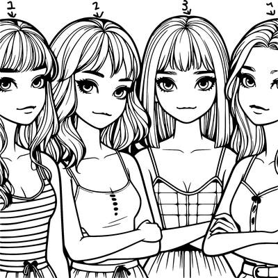 four realistic girls