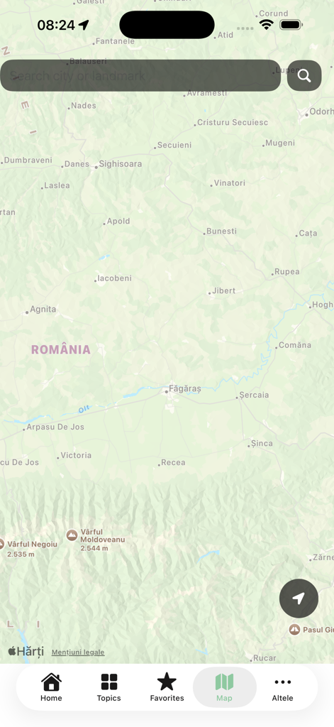 Survival Guide Offline - Offline topographic map interface in the Survival Guide app