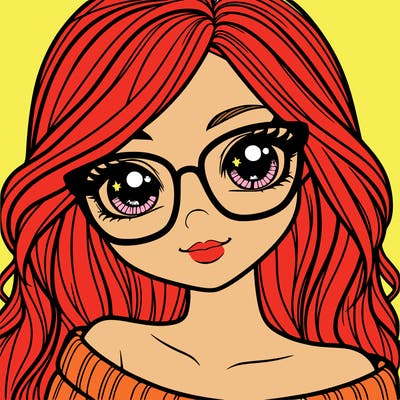 girl with beautiful eyes, hair, and glasses