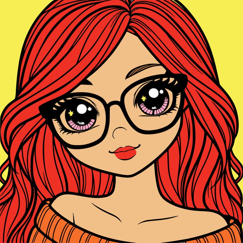 girl with beautiful eyes, hair, and glasses