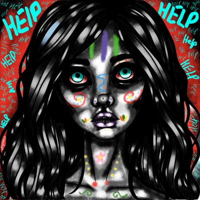 scary beautiful realistic girl