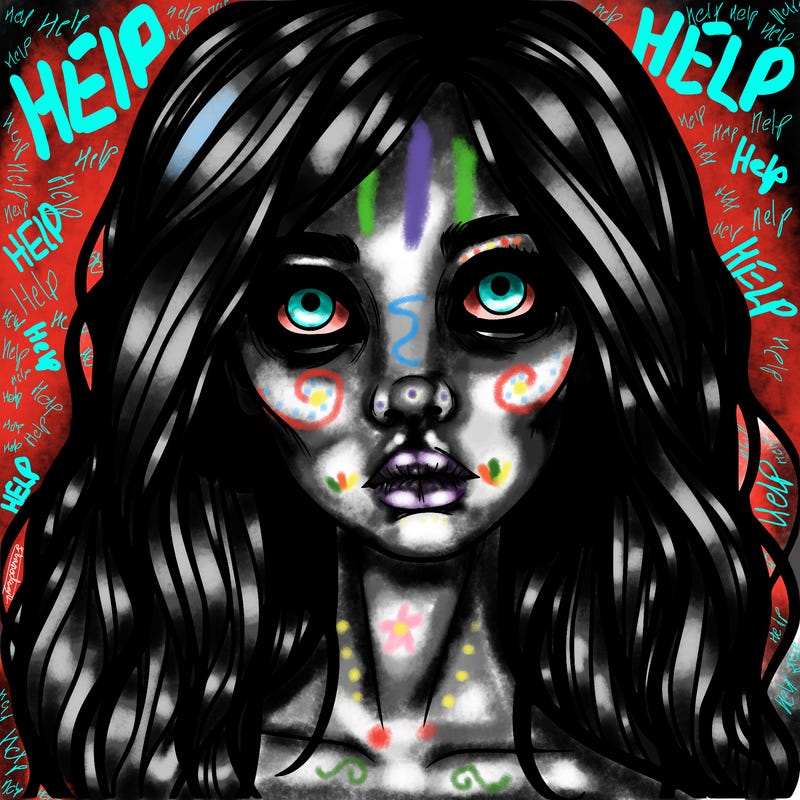 scary beautiful realistic girl