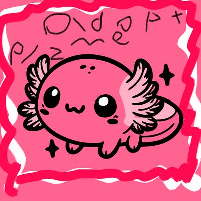 cute easy baby axolotl