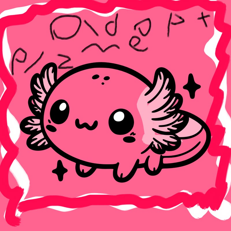 cute easy baby axolotl