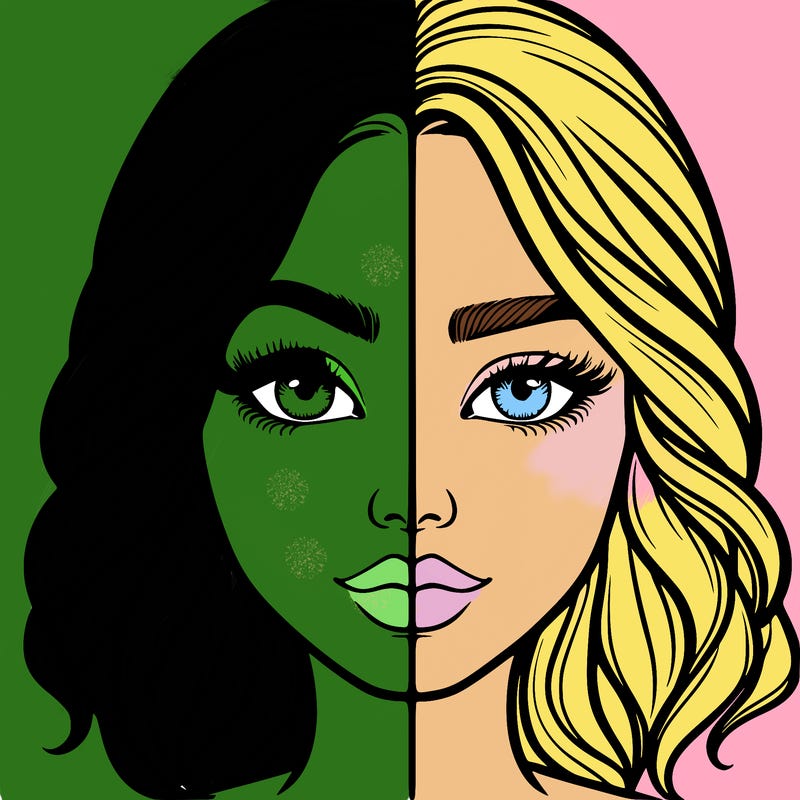 realistic girl split half