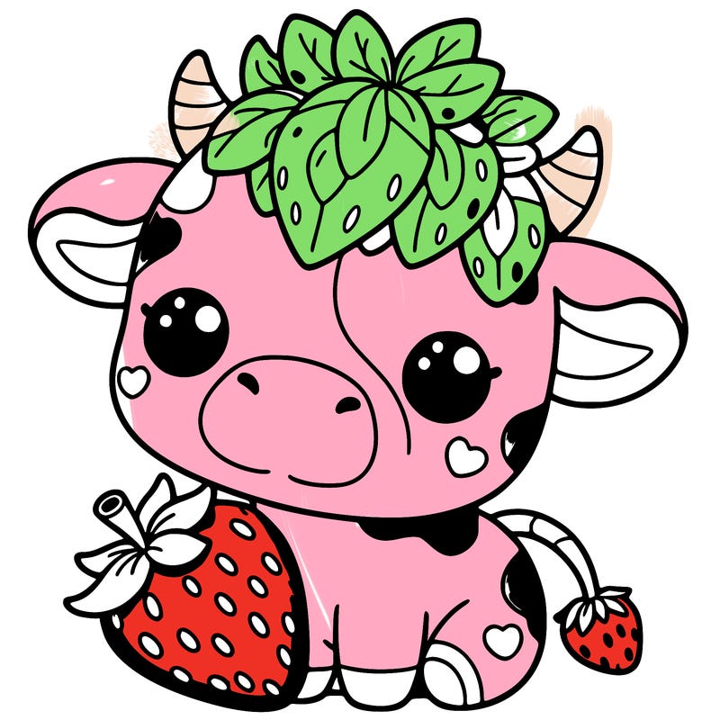 cute strawberry cow