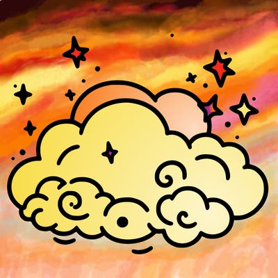 pink starry cloud sky