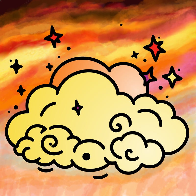 pink starry cloud sky