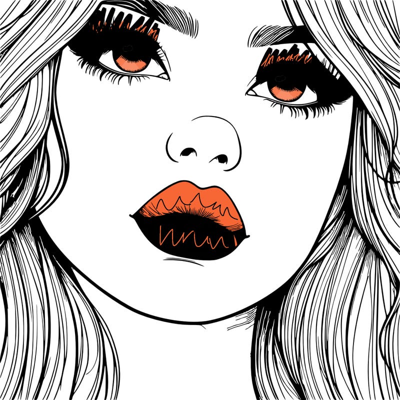 really realistic girl with lips