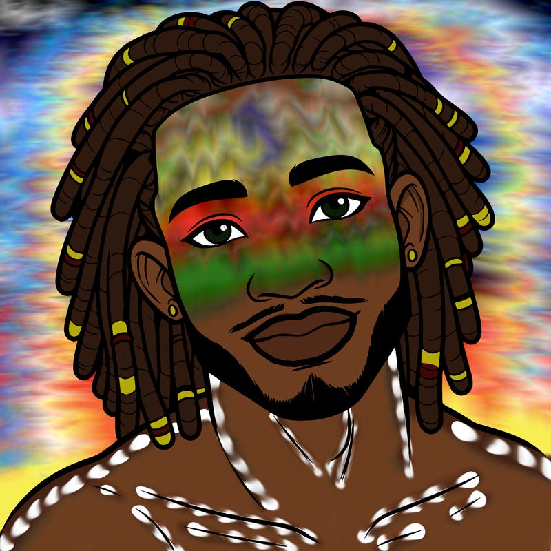 beautiful african american man with dreads