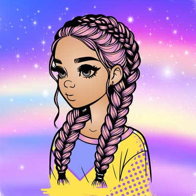 realistic girl with braids