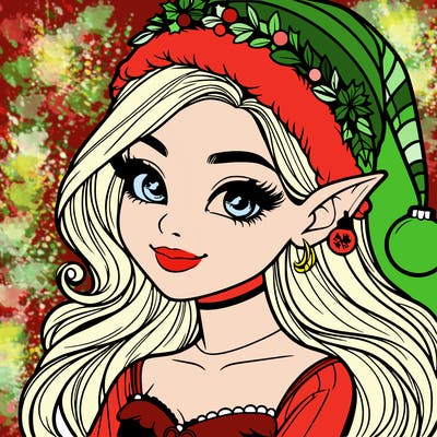 christmas girl elf realistic