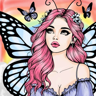 butterfly fairy realistic girl