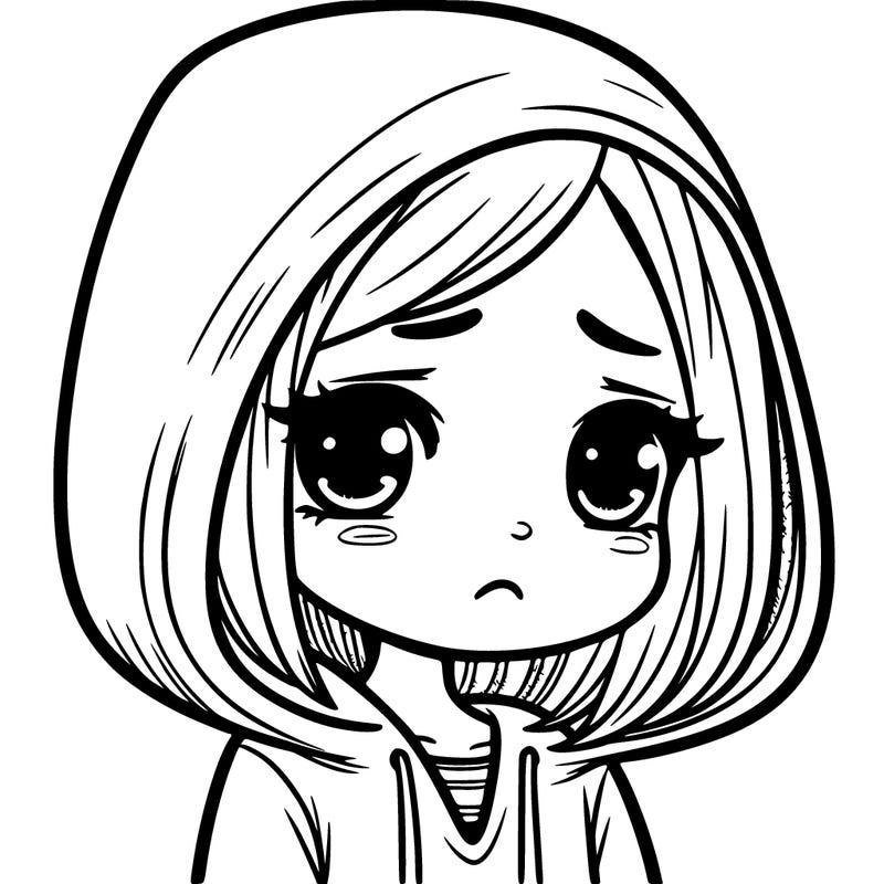 sad girl with a hoodie