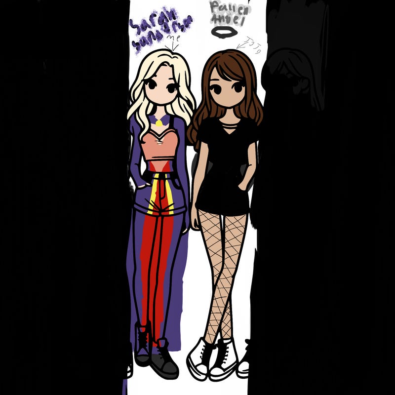 a group of girls wearing crop tops and shorts