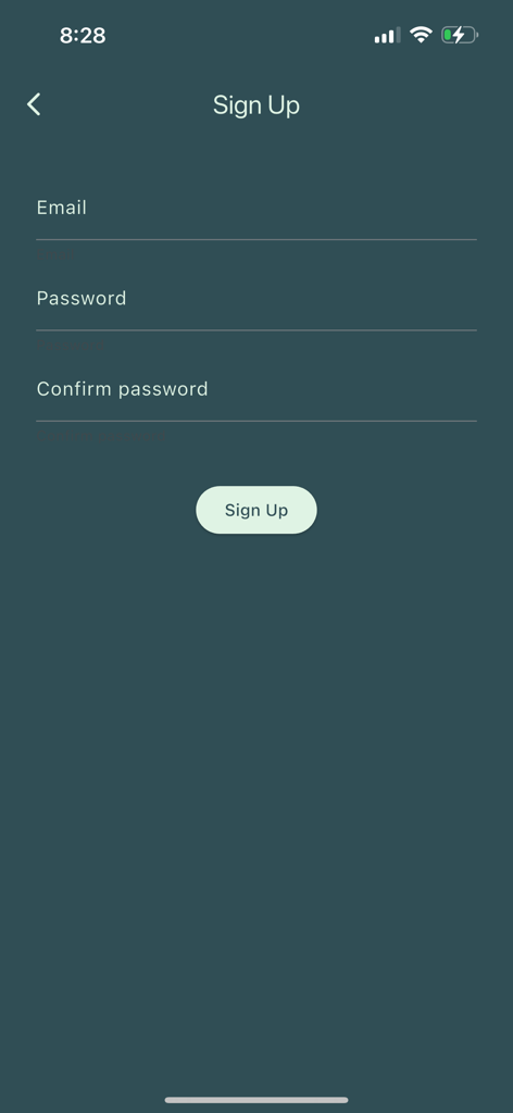 Car-Data - Écran d'inscription pour l'application Car-Data avec des champs pour l'e-mail et le mot de passe