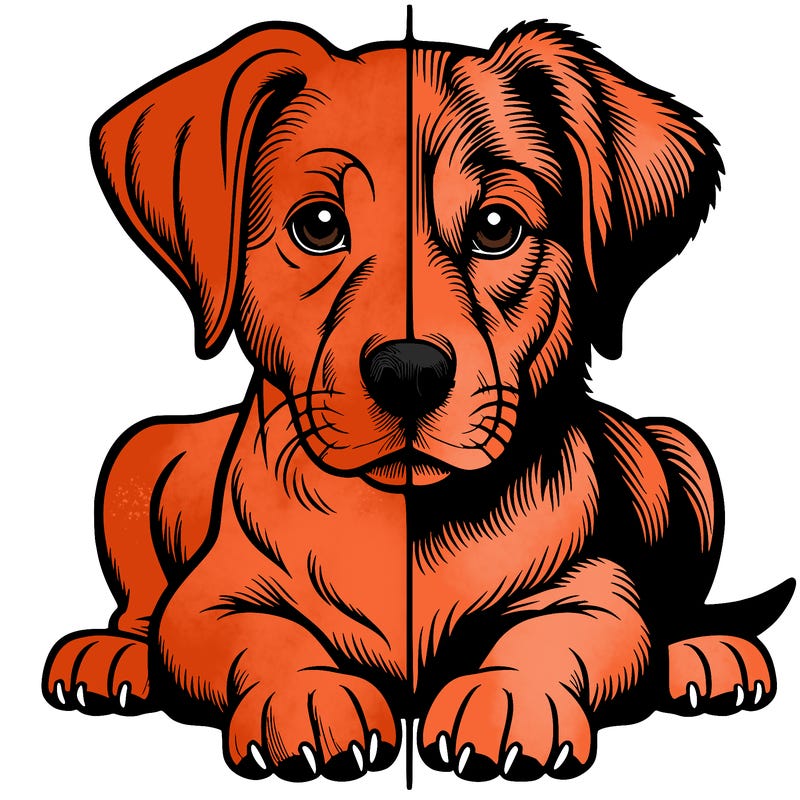 realistic dog split picture