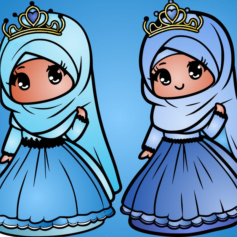 muslim girl with princess crown and gown