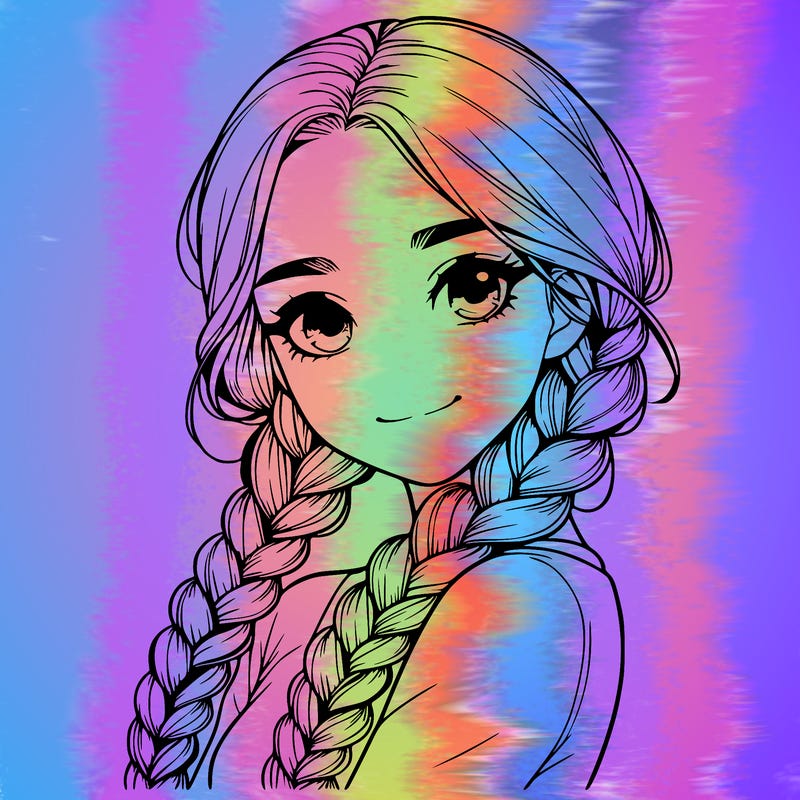 realistic girl with braids