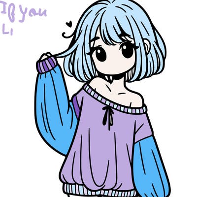 girl in baggy sweater hanging off her shoulder