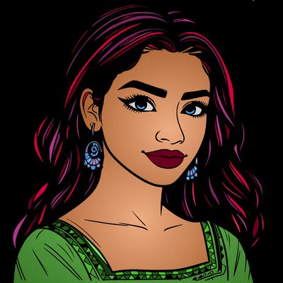 realistic detailed latina woman