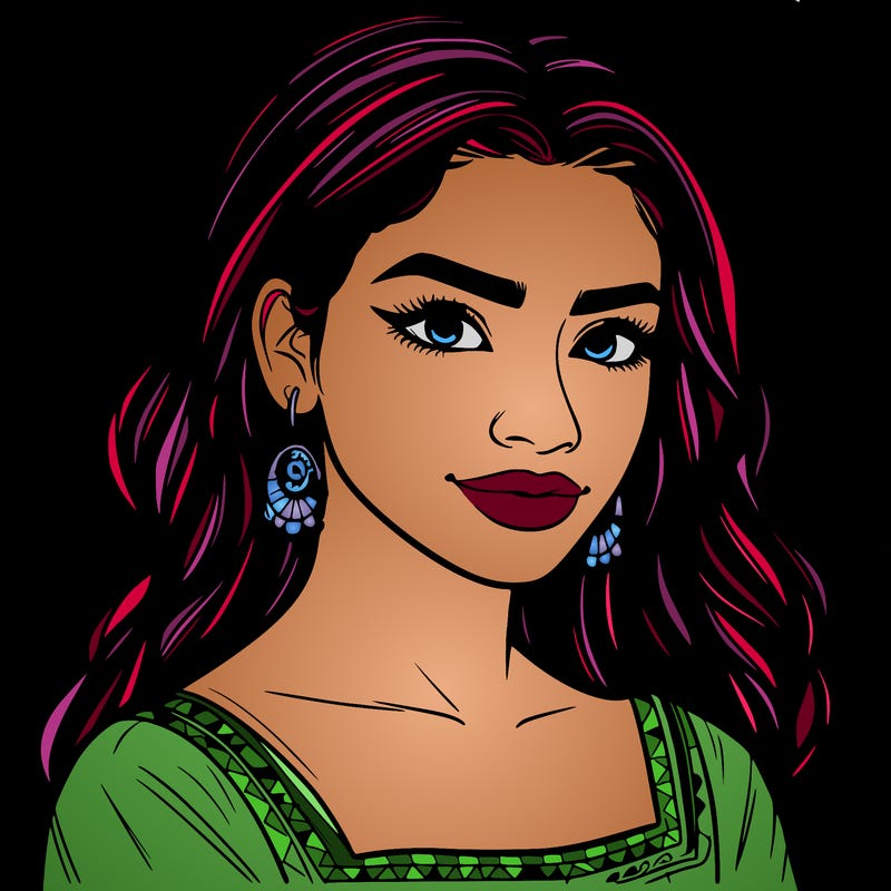 realistic detailed latina woman