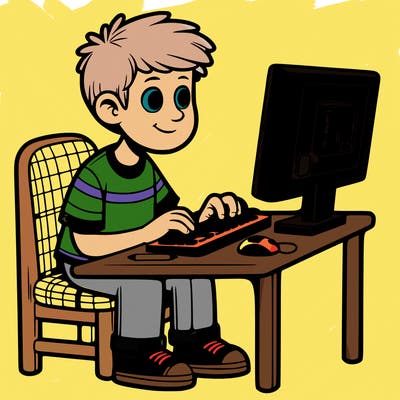 boy on a computer