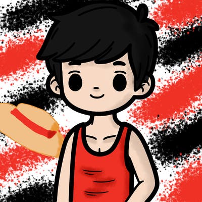 a boy wearing a tank top