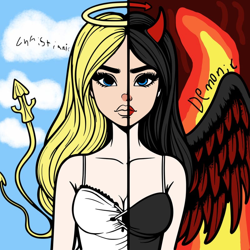 devil vs angel realistic girl