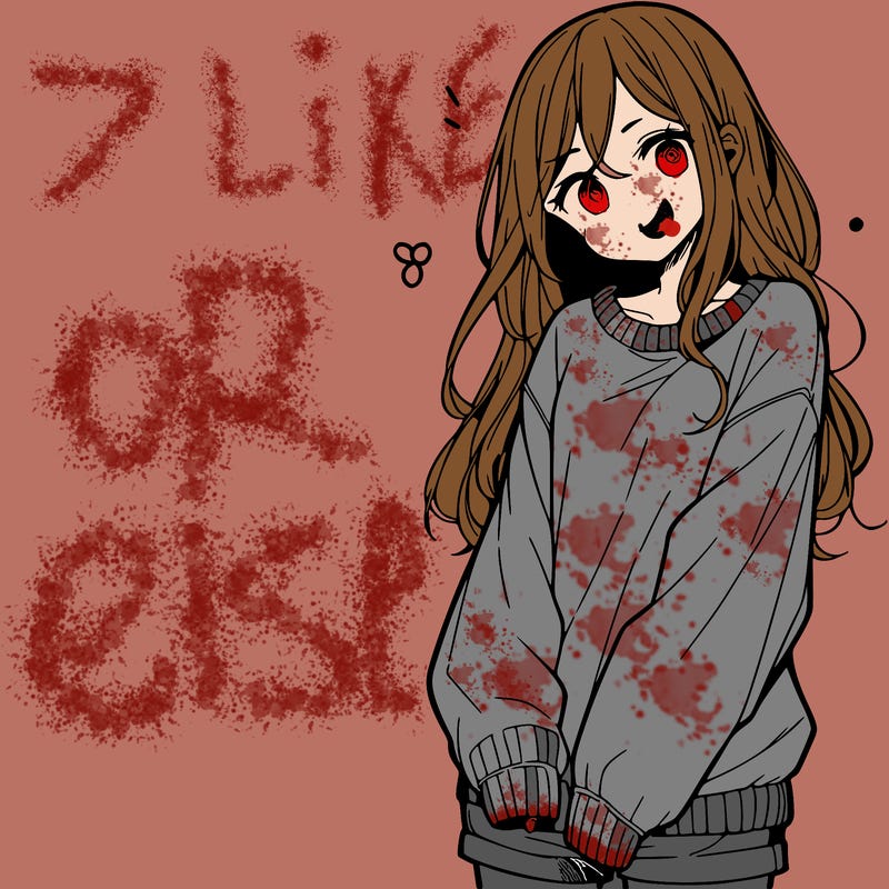 manga teen girl  in a sweater and baggy pants