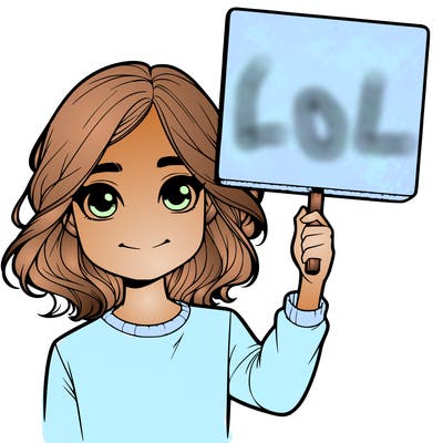 realistic girl holding up a sign