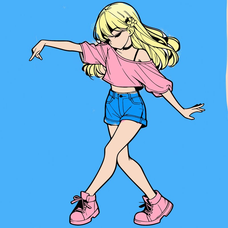 realistic girl danceing