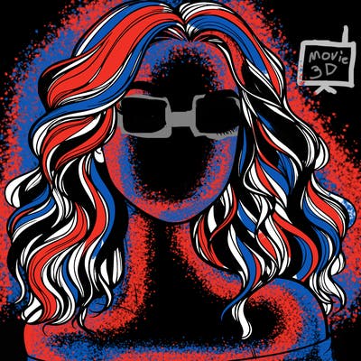 realistic girl with wavy hair and lips