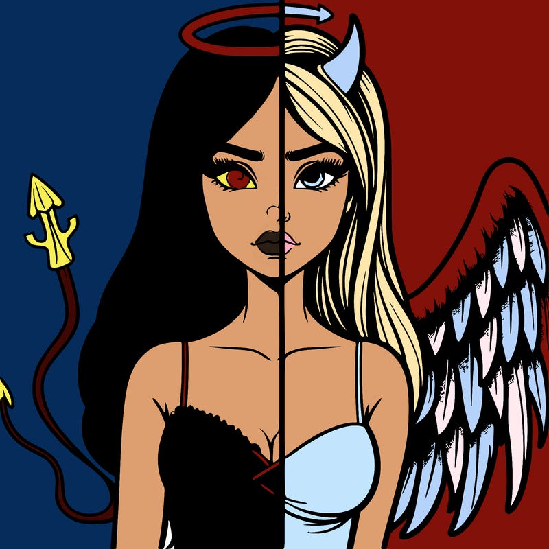 devil vs angel realistic girl