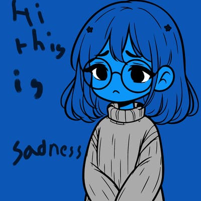 sad girl with glasses in a sweater