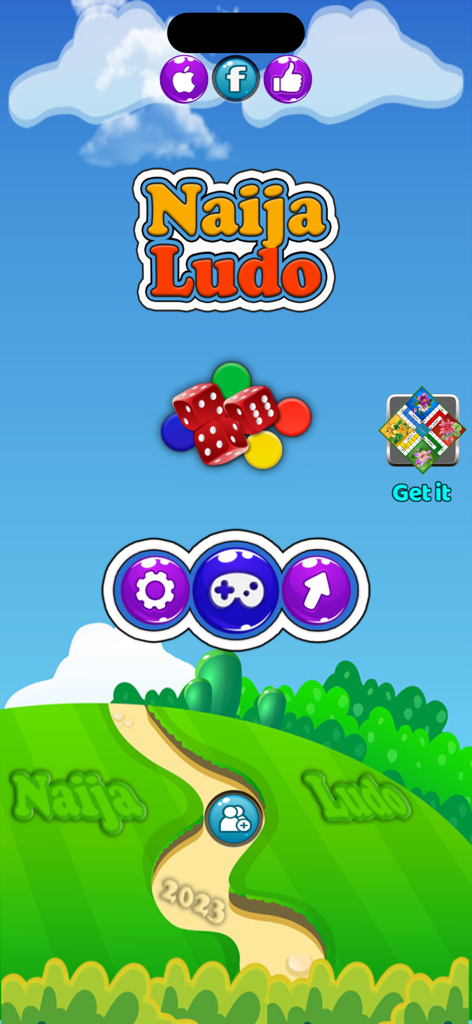 Naija Ludo - Naija Ludo mobile app home screen featuring colorful dice and game menu icons