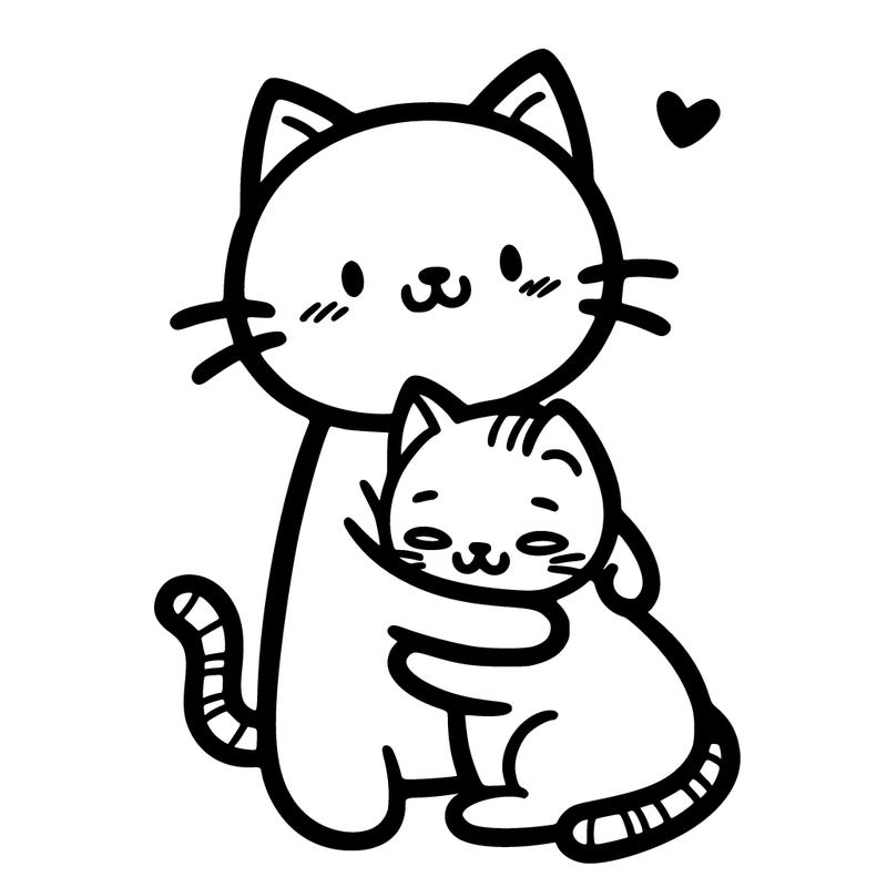 cat hugging a cat