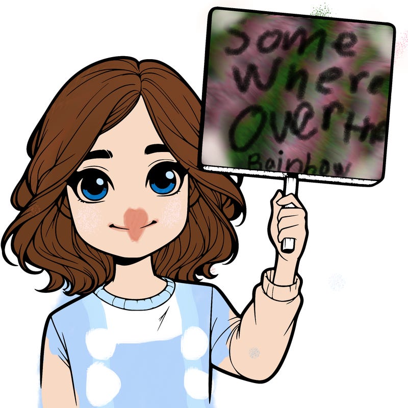 realistic girl holding up a sign