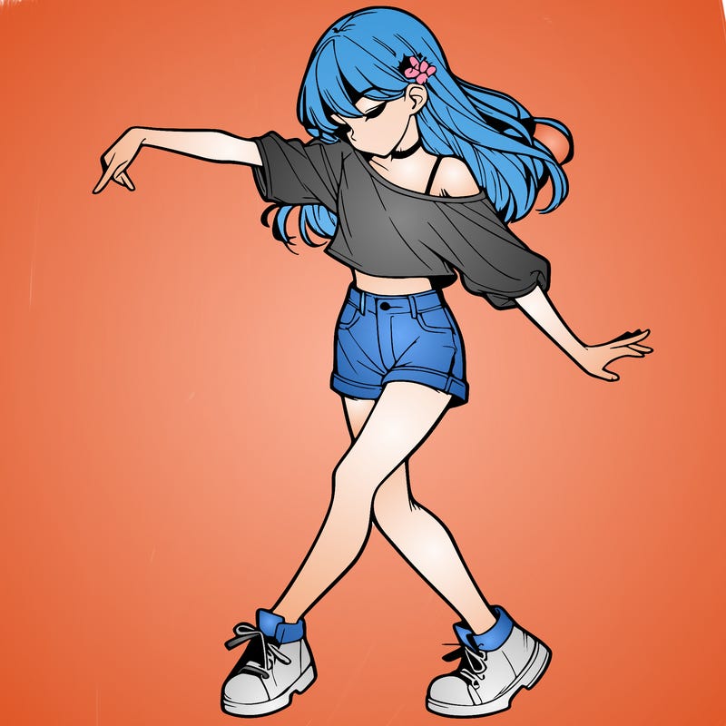 realistic girl danceing