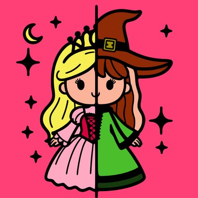 split princess and witch
