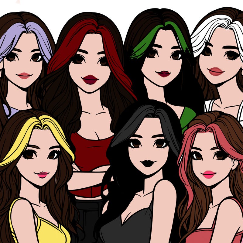 a group of realistic girls