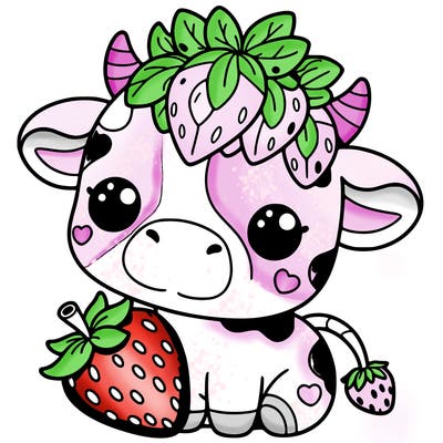 cute strawberry cow
