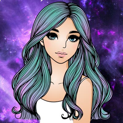 beautiful realistic girl with long hair