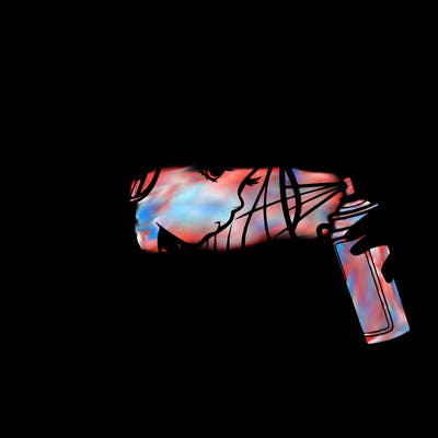 a realistic girl spray painting