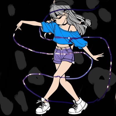 realistic girl danceing