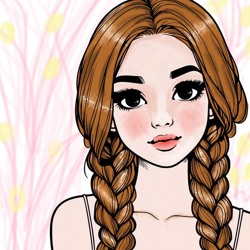 realistic girl with braids