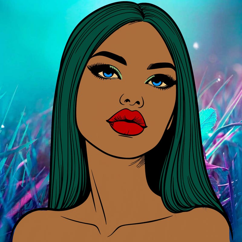 realistic woman with full lips