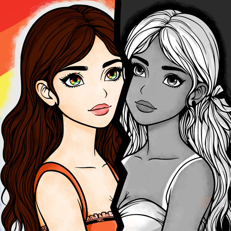 split realistic girl