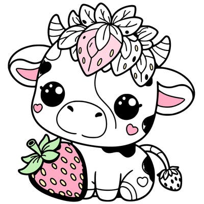 cute strawberry cow