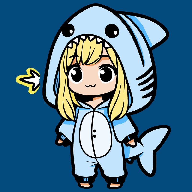 girl in shark onesie
